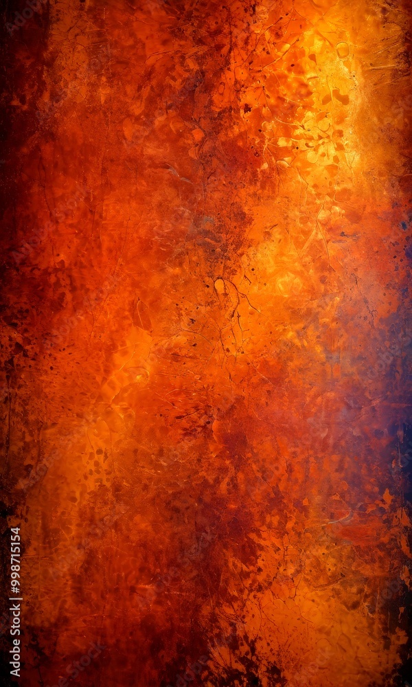 Poster a textured, abstract background with a warm, fiery orange and red color palette the colors are predo
