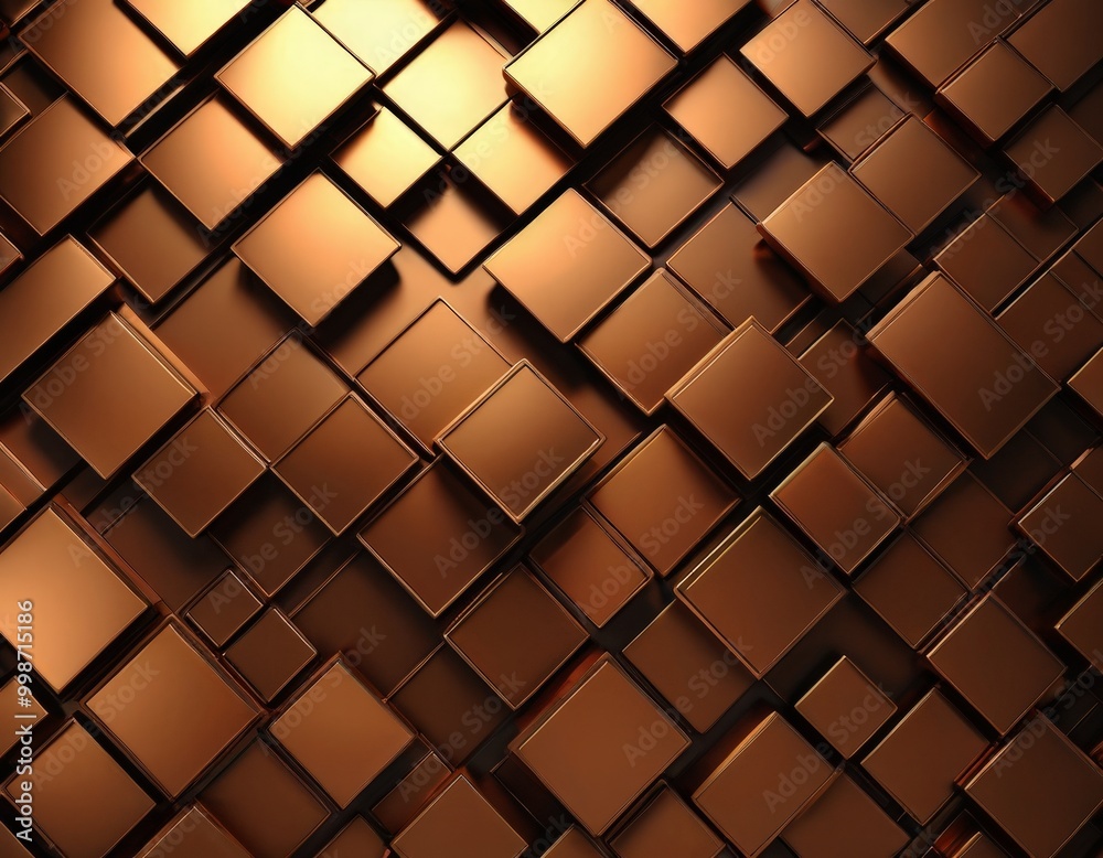 Poster a repeating pattern of brown square tiles arranged in a diagonal grid, creating a visually striking and textured background