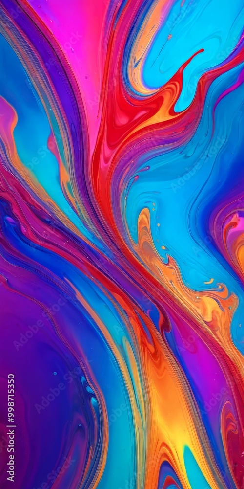 Aufkleber a vibrant abstract pattern with swirling, multicolored lines and shapes, creating a dynamic and visually striking composition