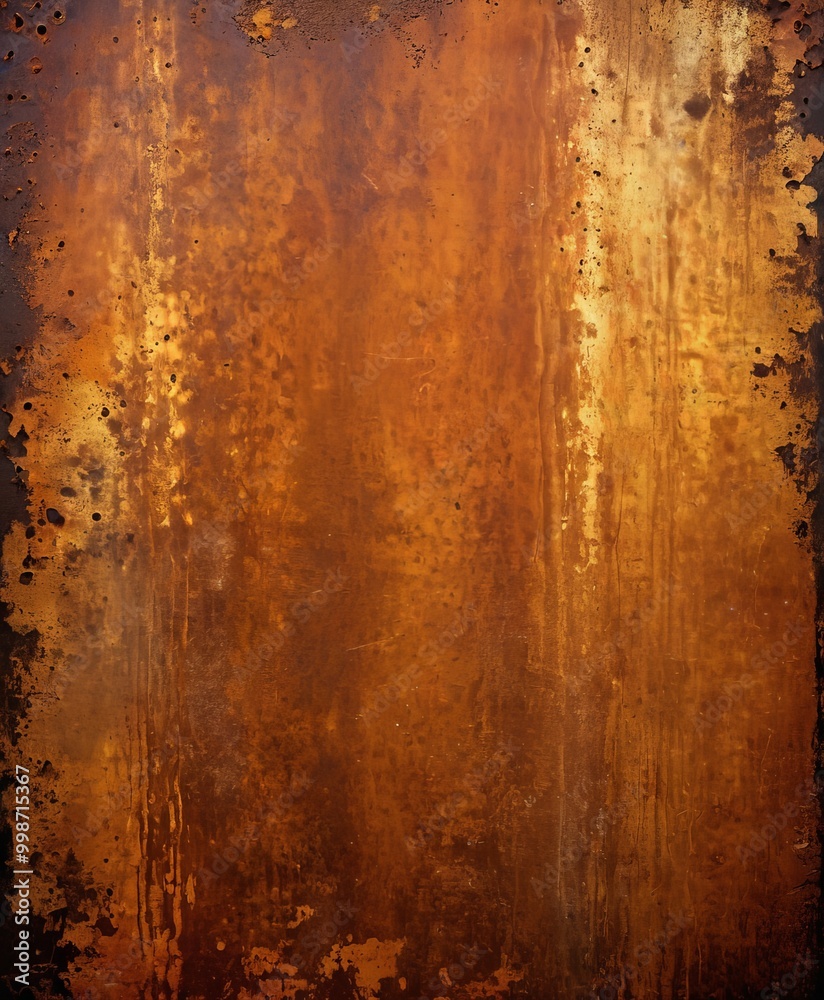 Fototapete a textured, rusty surface with a warm, earthy color palette the background is a dark brown color, an