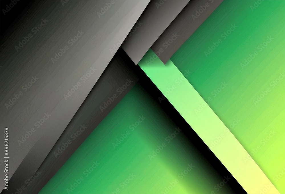 Leinwandbilder a geometric abstract composition with intersecting lines and shapes in shades of green and black, creating a visually striking and dynamic pattern.