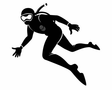 recommend clip art: scuba diving silhouette vector,scuba diving vector icon