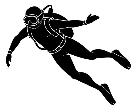 recommend clip art: scuba diving silhouette vector,scuba diving vector icon