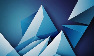 Obraz premium a geometric pattern composed of various blue and white triangular shapes, creating a visually striking and abstract composition