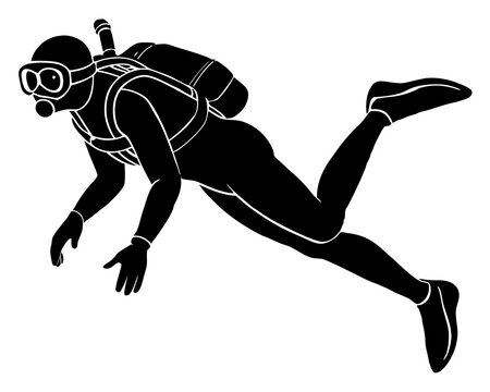 recommend clip art: scuba diving silhouette vector,scuba diving vector icon