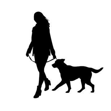recommend clip art: person walking with dog