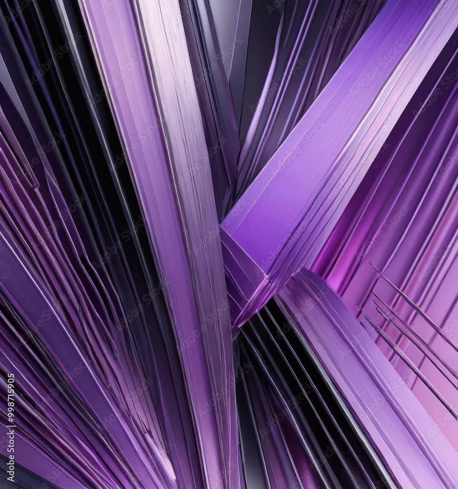 Aufkleber a complex pattern of intersecting lines and curves in shades of purple and black, creating a visually striking abstract design