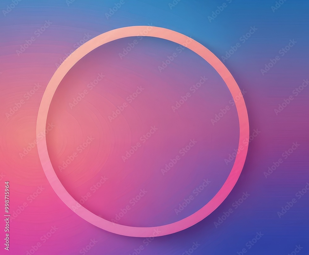 Aufkleber a circular frame with a gradient background of pink and blue