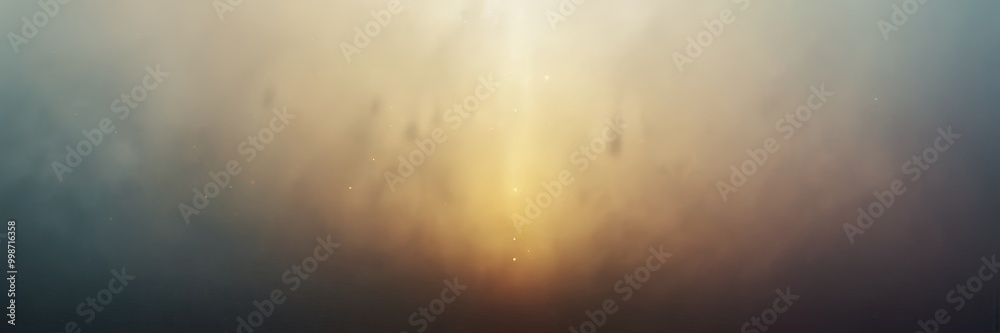 Aufkleber a serene, atmospheric scene with a gradient of warm hues, featuring a radiant sun or light source at the center, casting a soft glow on the surrounding environment.