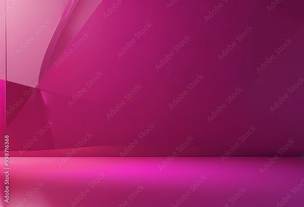 Aufkleber a pink wall with a gradient effect, featuring a curved line and a smooth surface