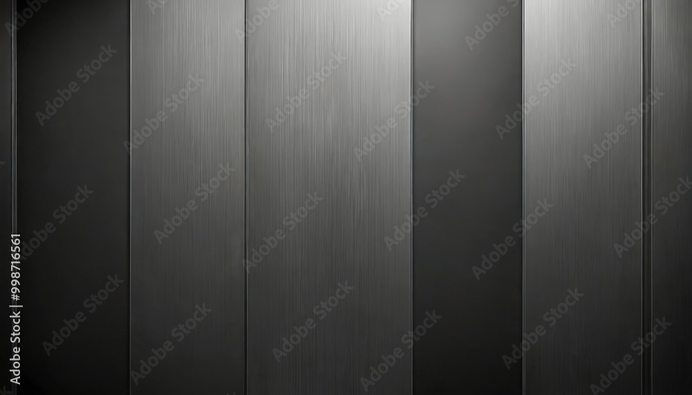 Aufkleber A close-up view dark gray metal panel, with vertical lines running through it, creating a textured and reflective surface