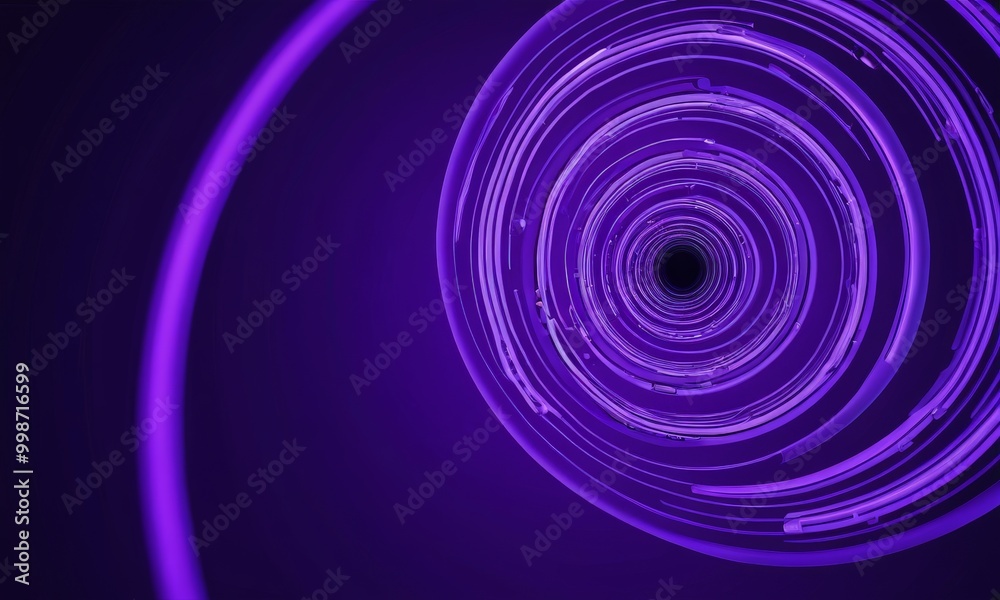 Aufkleber a spiral pattern of purple and black lines, creating a sense of depth and movement The lines converge towards a central black circle, suggesting a