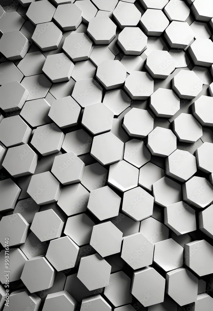 Fototapete a repeating pattern of white hexagonal shapes arranged in a grid-like fashion, creating a visually striking and geometric composition