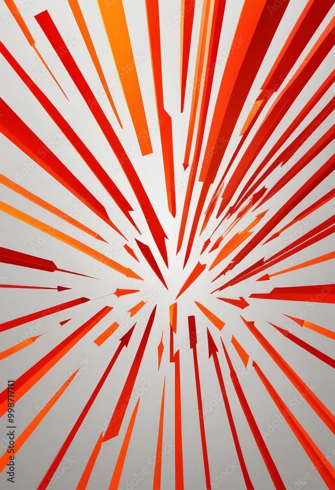 Aufkleber a radial explosion of red and orange lines radiating outwards from a central point, creating a dynamic and visually striking composition.