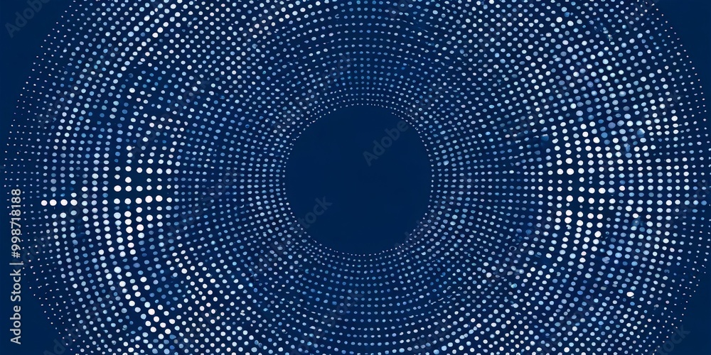 Aufkleber a captivating abstract pattern composed of white dots arranged in a circular fashion, creating a sense of depth and dimension The dots are evenly spaced,