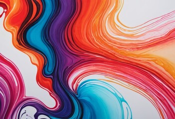 a vibrant abstract painting with swirling patterns of red, orange, blue, and purple colors, creating a dynamic and visually striking composition