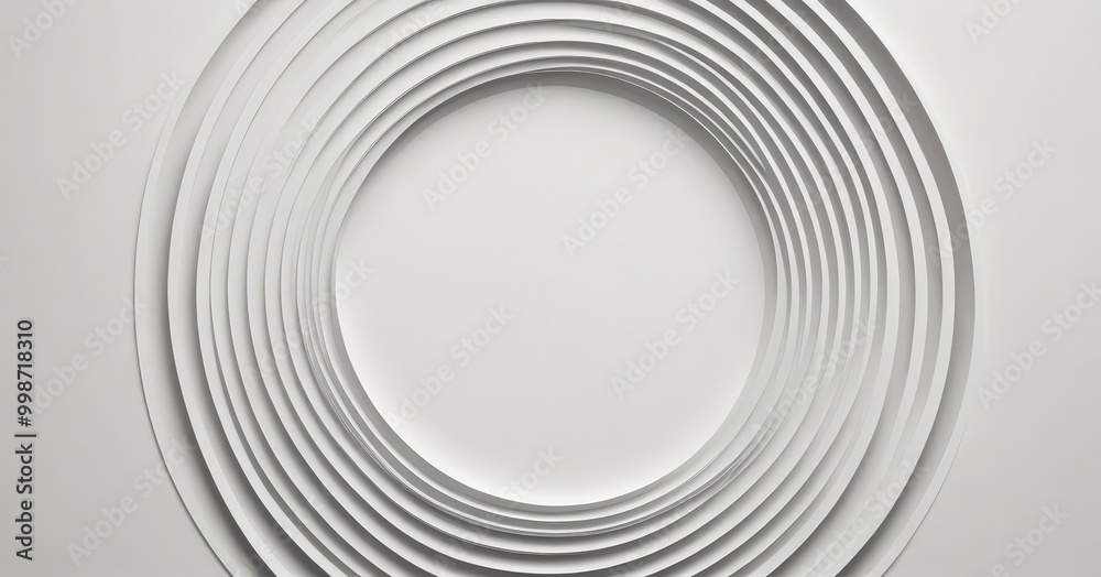 Leinwandbilder a white paper cutout is arranged in concentric circles, creating a visually striking abstract design