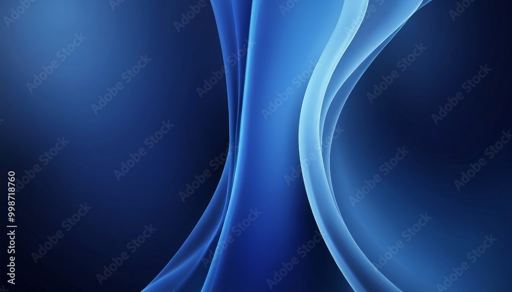 Poster a gradient of blue hues, transitioning from a deep navy at the top to a lighter shade at the bottom The gradient curves gracefully, creating a sense of movement and fluidity