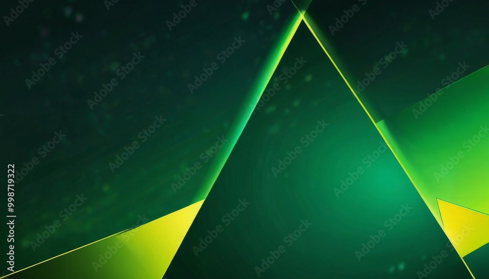 Poster a vibrant abstract composition of intersecting green and yellow lines, creating a dynamic and visually striking effect