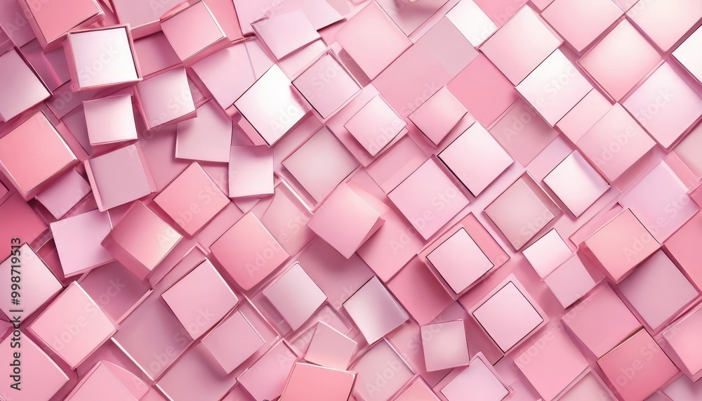 Poster a pink square pattern, composed of numerous small squares arranged in a diagonal pattern The squares vary in size and color, creating a