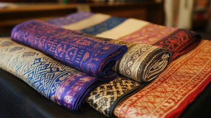 Colorful hand-dyed uzbek silk scarves for fashion and decor