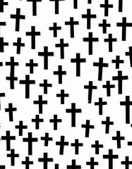 The contains a repeating pattern of black crosses against a white background