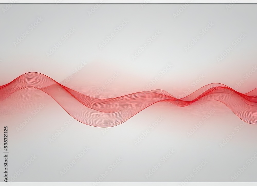 Leinwandbilder a gradient of red and white, with a wave-like pattern of red lines that gradually transitions from a