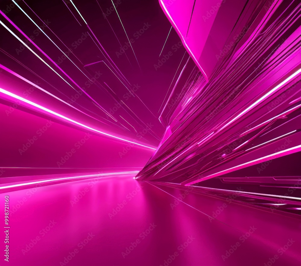Leinwandbilder a futuristic, abstract scene with a gradient of pink and purple hues the background is a deep purple