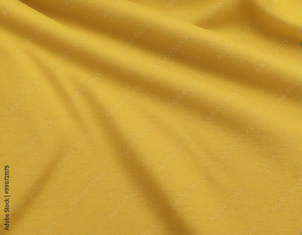 Poster a close-up view of a fabric with a yellowish-orange hue, appearing to be made of a soft, silky mater