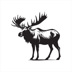 deer silhouette vector illustration, 