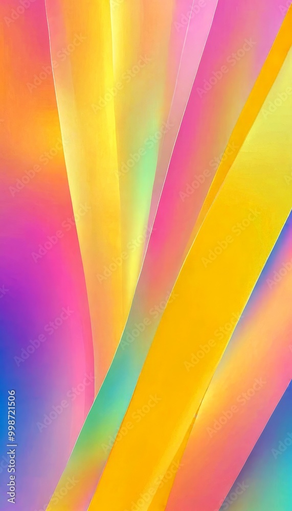 Leinwandbilder a vibrant abstract composition of overlapping curved lines in pastel colors, creating a dynamic and visually striking pattern