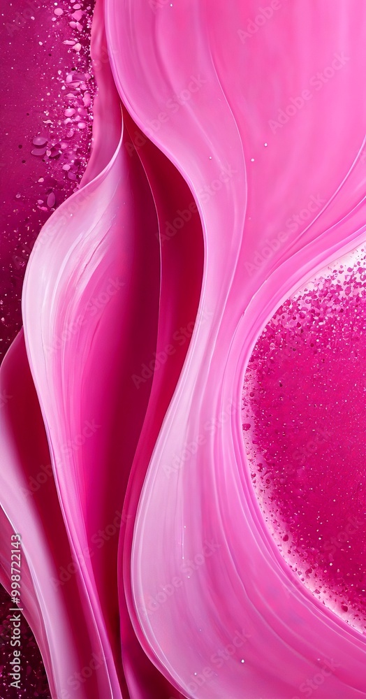 Poster a close-up view pink flower petal with a subtle texture, set against a gradient background transitioning from a deep pink at the top to a lighter shade at the bottom