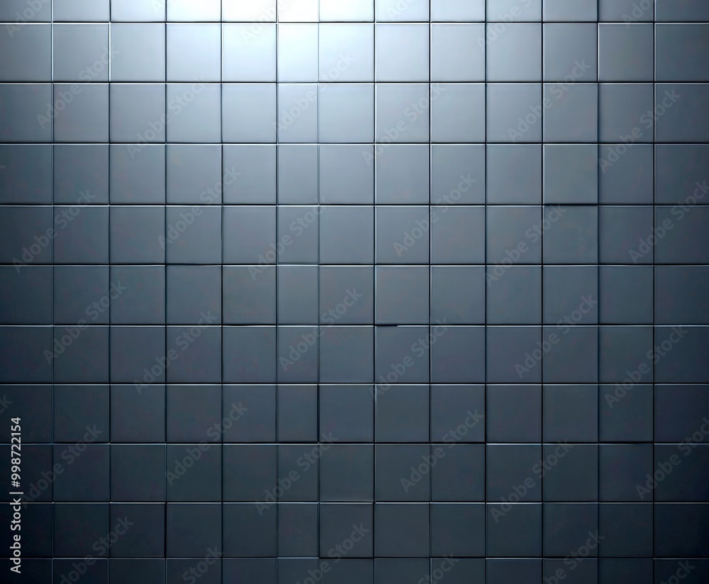 Poster A grid of gray square tiles, with some tiles slightly overlapping, creating a textured and layered appearance