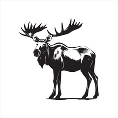 deer silhouette vector illustration, 