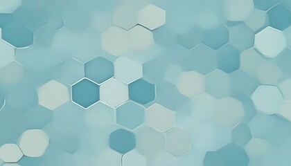 Obraz premium a pattern of hexagonal tiles in various shades of blue and white, creating a visually appealing and abstract design