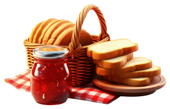 PNG Bread food jar jam.