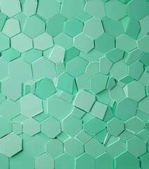 Naklejka premium a pattern of overlapping hexagonal shapes in various shades of green, creating a visually appealing and textured background