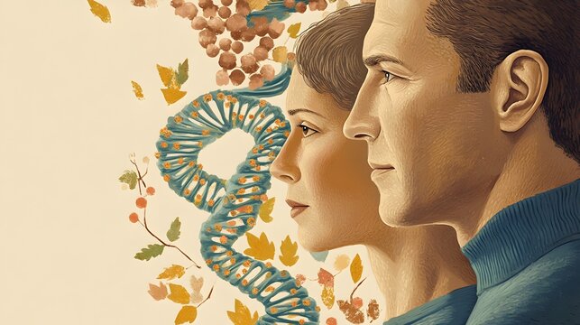 Human Genetics and Inheritance Illustration
