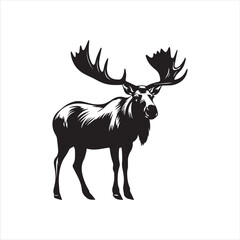 deer silhouette vector illustration, 