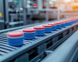 Fototapeta premium Automated inspection systems performing real-time quality control on processed food production lines
