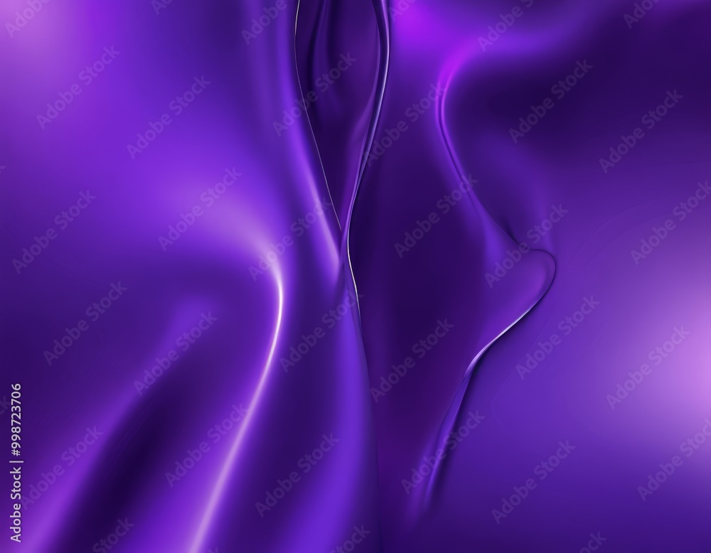 Poster a purple fabric with a flowing, wavy texture, creating a sense of movement and depth The background is a gradient of purple, transitioning from a darker shade at the top to