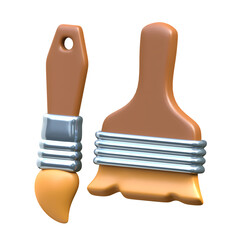 3D Paintbrush Icon Set, perfect for design, art, and creative apps