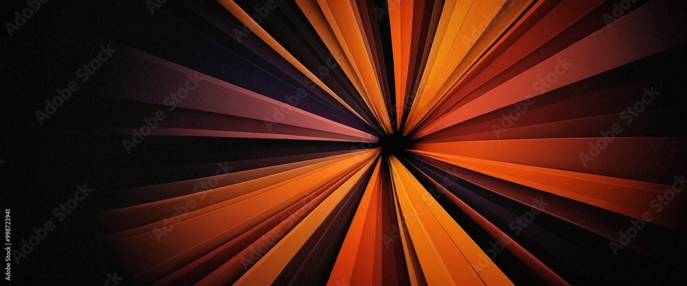 Aufkleber a radial explosion of vibrant orange and red lines radiating outwards from a central point, creating a dynamic and visually striking composition