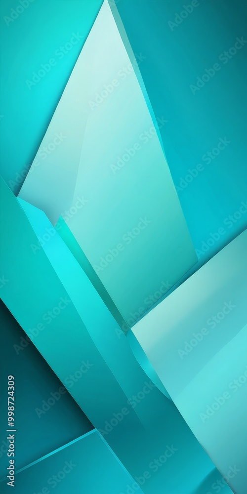 Aufkleber a geometric abstract composition with overlapping triangular shapes in various shades of blue, creating a sense of depth and dimension