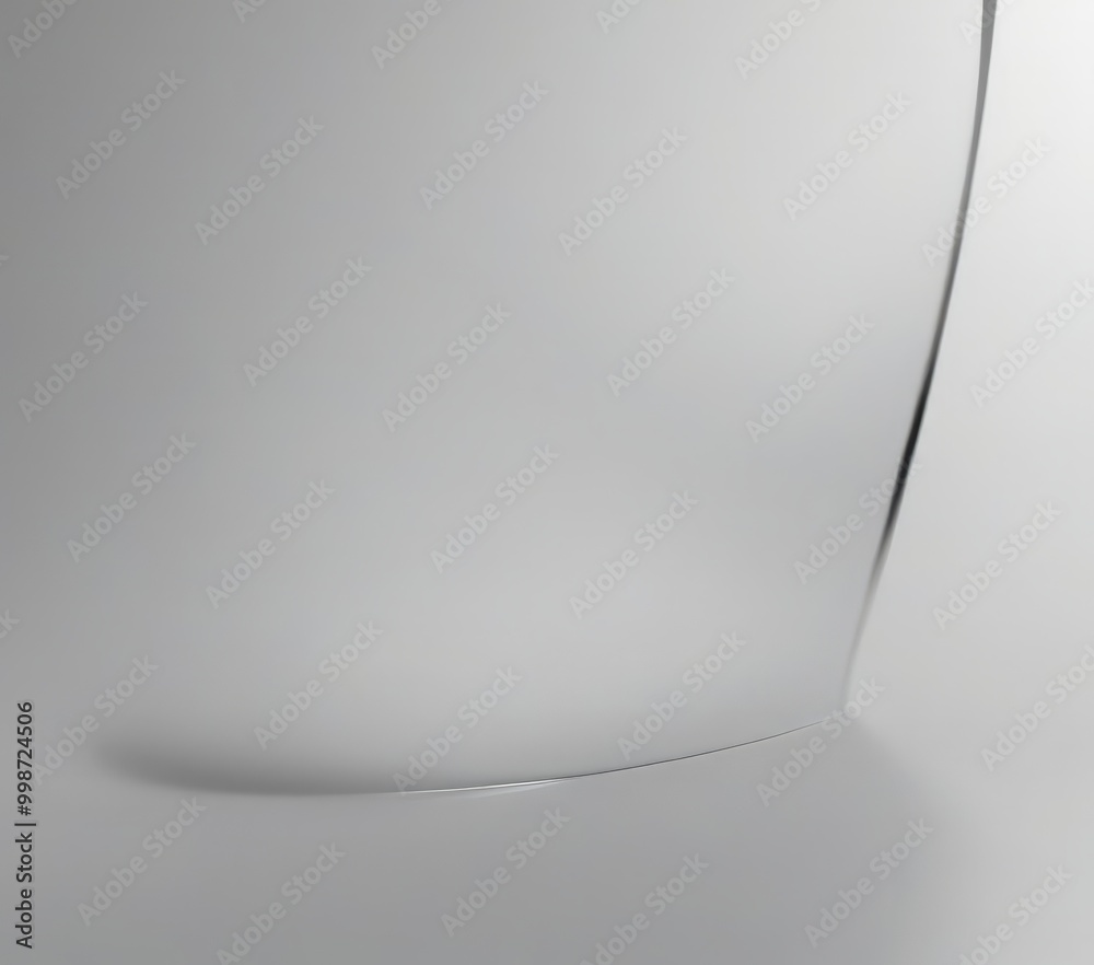 Aufkleber a close-up view curved, transparent object, possibly a glass or a vase, with a subtle shadow on the 
