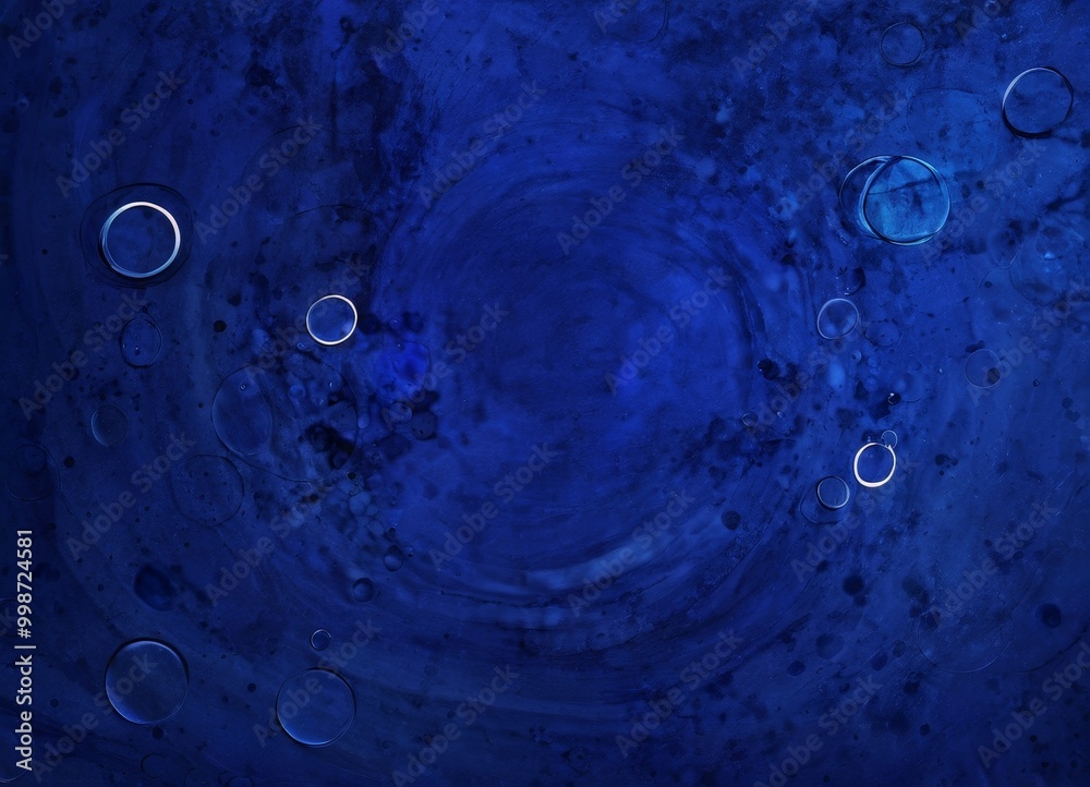 Aufkleber a dark blue background with scattered white and blue circles, creating a sense of movement and depth