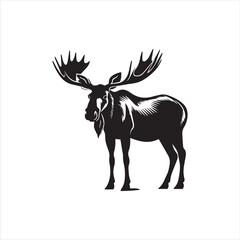 deer silhouette vector illustration, 
