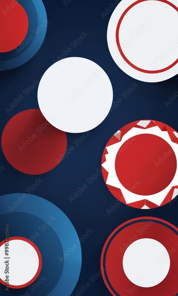 Aufkleber a collection of abstract circles in various colors and sizes, arranged against a dark blue backgroun