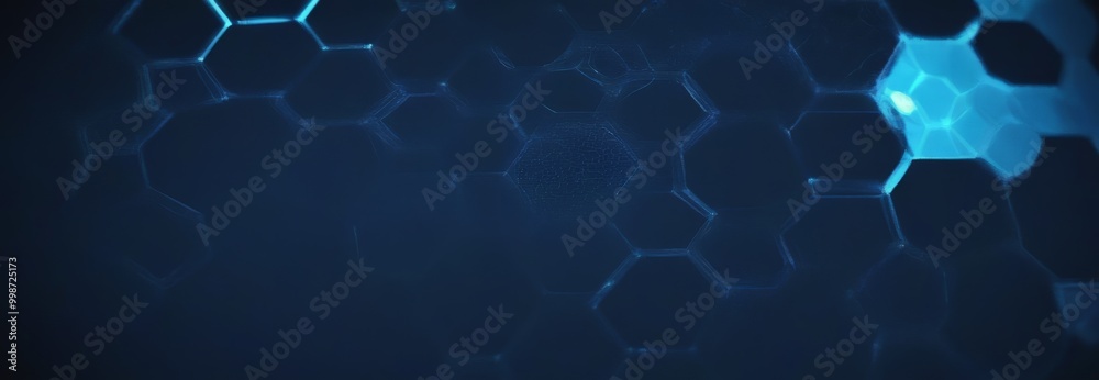 Aufkleber a dark blue background with a pattern of hexagonal shapes, creating a sense of depth and complexity The hexagons are illuminated by a blue light, adding a dynamic element to