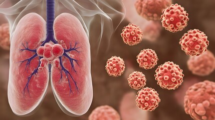 Fototapeta premium Stages of Tuberculosis Infection in Human Lungs